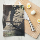 おしゃべり茶色の馬 キッチンタオル (四つ折り)