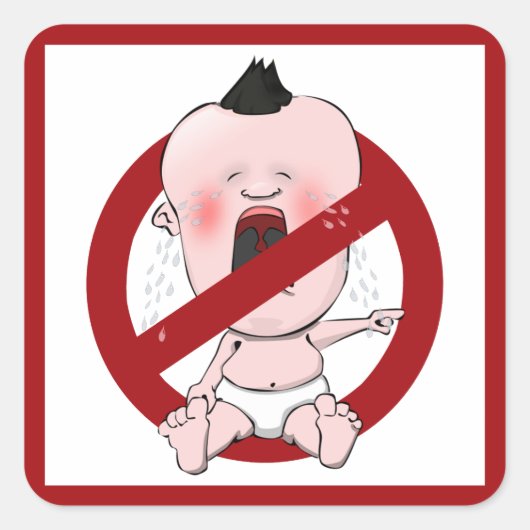 おしゃべり話なし – ひったくりなし スクエアシール (正面)