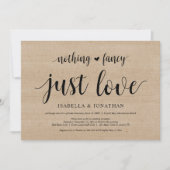 おしゃれじゃない、ただ愛と木、結婚式の秘密の誓い 招待状 (正面)