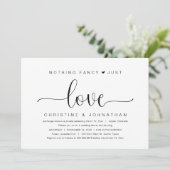 おしゃれすぎず愛だけ、結婚式の秘密の式のパーティー 招待状 (スタンド正面)