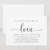 おしゃれすぎず愛だけ、結婚式の秘密の式のパーティー 招待状 (正面/裏面)