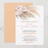 おしゃれすぎず愛に満ちたボヘミアンパンパスグラスウェディング 招待状 (正面/裏面)