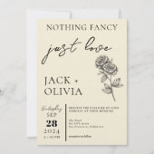 おしゃれすぎず愛を添えたモダンでかわいい花のウェディング 招待状 (正面)