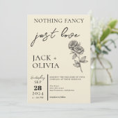 おしゃれすぎず愛を添えたモダンでかわいい花のウェディング 招待状 (スタンド正面)