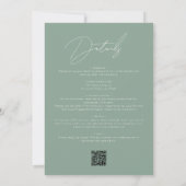 おしゃれすぎず愛を綴る結婚式 スクリプトQRコード ウェディング 招待状 (裏面)