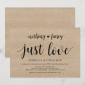 おしゃれすぎず、ただ愛と木のぬくもりを、結婚式の秘密の誓い 招待状 (正面/裏面)