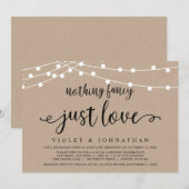 おしゃれすぎず、ただ愛を、クラフト結婚式の秘密の結婚式 招待状 (正面/裏面)