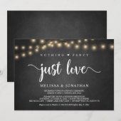 おしゃれすぎず、ただ愛を、ストリングライトでの秘密の結婚式 招待状 (正面/裏面)