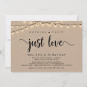 おしゃれすぎず、ただ愛を、ストリングライトの挙式 招待状 (正面)