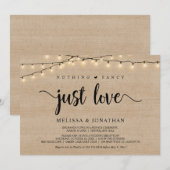 おしゃれすぎず、ただ愛を、ストリングライトの挙式 招待状 (正面/裏面)