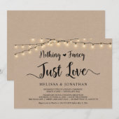 おしゃれすぎず、ただ愛を、ストリングライトの挙式 招待状 (正面/裏面)