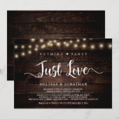 おしゃれすぎず、ただ愛を、ストリングライトの挙式 招待状 (正面/裏面)