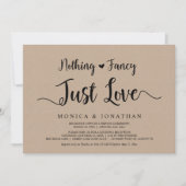 おしゃれすぎず、ただ愛を、ブラウンクラフトの小さな結婚式 招待状 (正面)