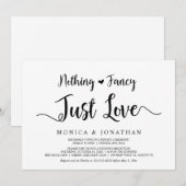 おしゃれすぎず、ただ愛を。モダンな rustic 風の小さな結婚式 招待状 (正面/裏面)