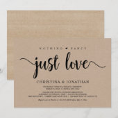 おしゃれすぎず、ただ愛を、素朴な力フト、駆け落ち 招待状 (正面/裏面)