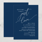 おしゃれすぎず、愛だけを、結婚式の秘密の食事 招待状 (正面/裏面)