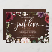 おしゃれすぎないただ愛を込めたウェディング　ラスティックウッド 招待状 (正面/裏面)