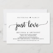 おしゃれすぎない愛だけ、駆け落ち、素朴なウェディング 招待状 (正面)