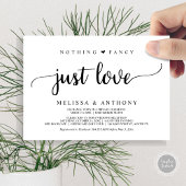 おしゃれすぎない愛だけ、駆け落ち、素朴な結婚式 招待状