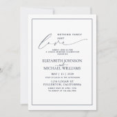 おしゃれすぎない愛のネイビーブルー カジュアルウェディング 招待状 (正面)