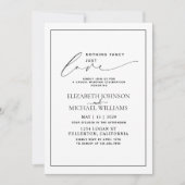 おしゃれすぎない、ただ愛を祝う ブラック＆ホワイト カジュアルウェディング 招待状 (正面)