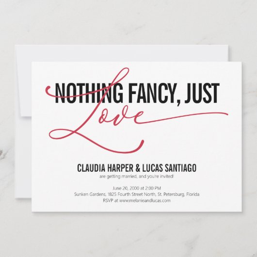 おしゃれすぎない、ただ愛を。カジュアルウェディング 招待状 (正面)