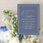 おしゃれすぎない、ただ愛を。ダスティーブルーのカジュアルウェディング 招待状