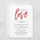 おしゃれすぎない、愛を感じる 赤いカジュアルウェディング 招待状 (正面)