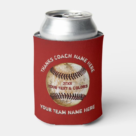 おしゃれでお手頃な野球のコーチへのギフト、名入れ対応 缶クーラー (缶正面)