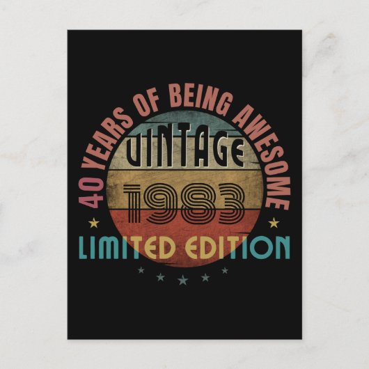 おしゃれでかっこいい誕生年の誕生日プレゼント ポストカード (正面)