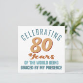 おしゃれでかっこいい80歳の誕生日 カード (スタンド正面)