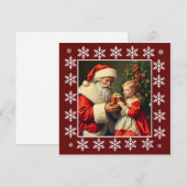 おしゃれでかわいいカラフルなビンテージスタイルのサンタクロース シーズンカード (正面/裏面)