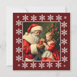 おしゃれでかわいいカラフルなビンテージスタイルのサンタクロース シーズンカード