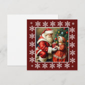おしゃれでかわいいカラフルなビンテージスタイルのサンタクロース シーズンカード (正面/裏面)