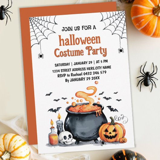 おしゃれでかわいいハロウィンコスチュームパーティーの招待状 招待状