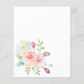 おしゃれでかわいいバラの花 ブライダルシャワーの招待状 チラシ (裏面)