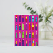 おしゃれでかわいい口紅の柄 ポストカード (スタンド正面)