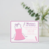 おしゃれでエレガントなエプロン　料理とお菓子作りの誕生日パーティー 招待状 (スタンド正面)