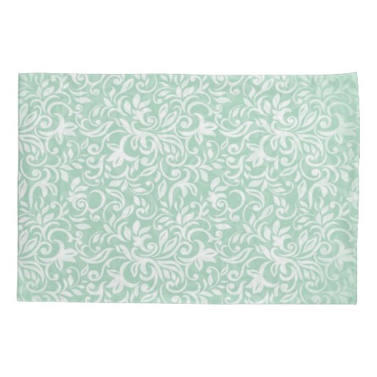 おしゃれでエレガントなダマスク、バラ、やる気が出るメッセージ 枕カバー (裏面)