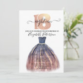 おしゃれでエレガントなドレス 18歳の誕生日パーティー 招待状 (スタンド正面)