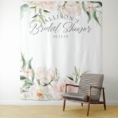 おしゃれでエレガントなピンクの花のブライダルシャワーの背景 タペストリー (インサイチュ)