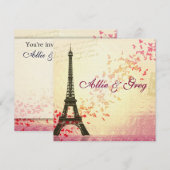 おしゃれでエレガントなフランスをテーマにした招待状テンプレート 招待状 (正面/裏面)