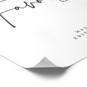 おしゃれでエレガントなミニマルな結婚前お祝いギフトサイン ポスター (角)