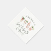 おしゃれでエレガントなモダンな水彩飲料 バチェロレッテ スタンダードカクテルナプキン (角)