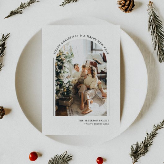 おしゃれでエレガントなモダン家族写真 シーズンカード