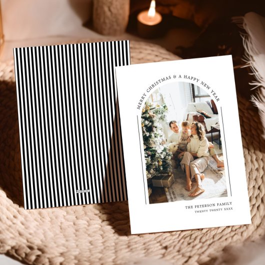 おしゃれでエレガントなモダン家族写真 シーズンカード