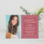 おしゃれでエレガントな卒業パーティー招待状 招待状 (スタンド正面)