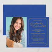 おしゃれでエレガントな卒業パーティー招待状 招待状 (正面/裏面)