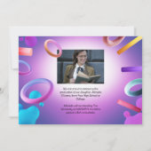 おしゃれでエレガントな卒業発表をパーソナライズ 招待状 (裏面)