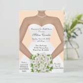 おしゃれでエレガントな白のモダンな日々のブライダルシャワーの招待状 招待状 (スタンド正面)